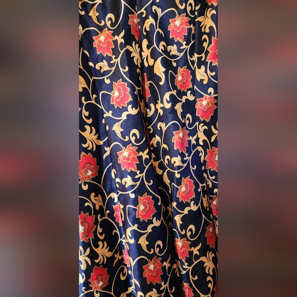 1980's Frederick's of Hollywood‎ Dark Blue Floral Slip PJ Size S - Picture 4 of 8